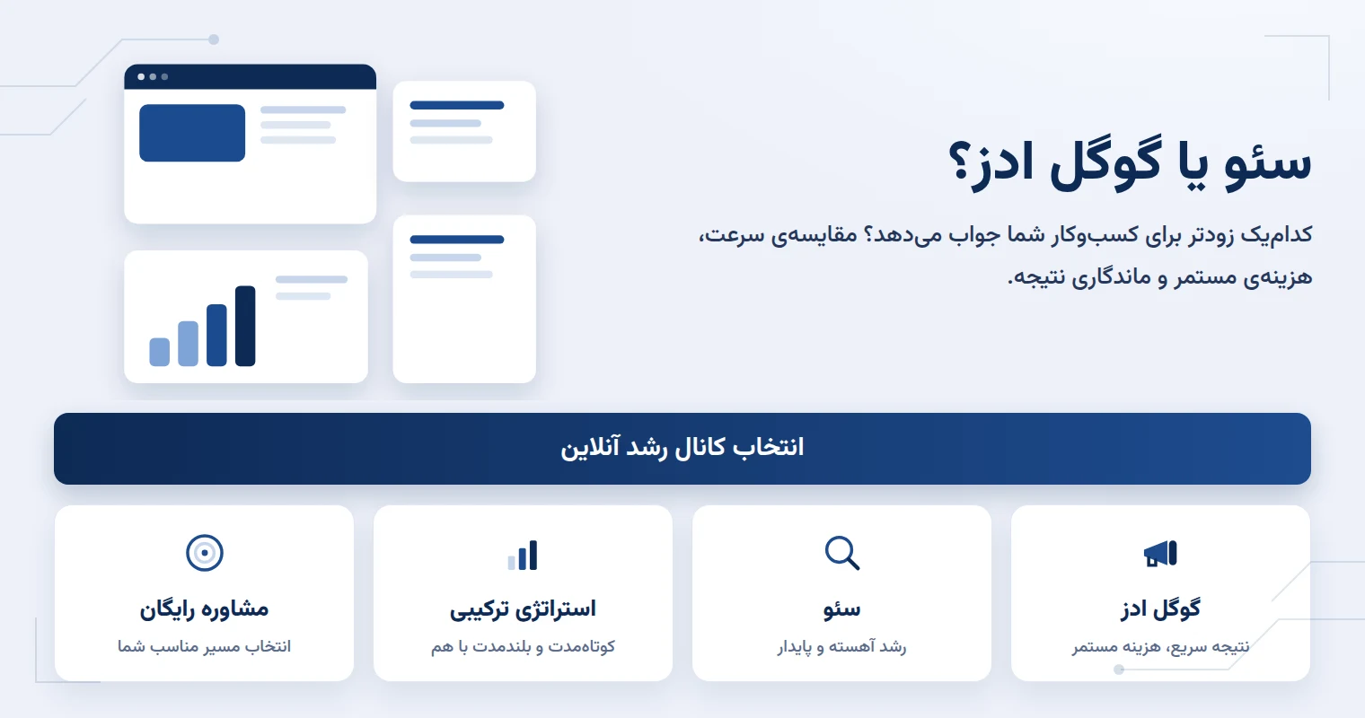 سئو یا گوگل ادز؟ کدام زودتر جواب میدهد