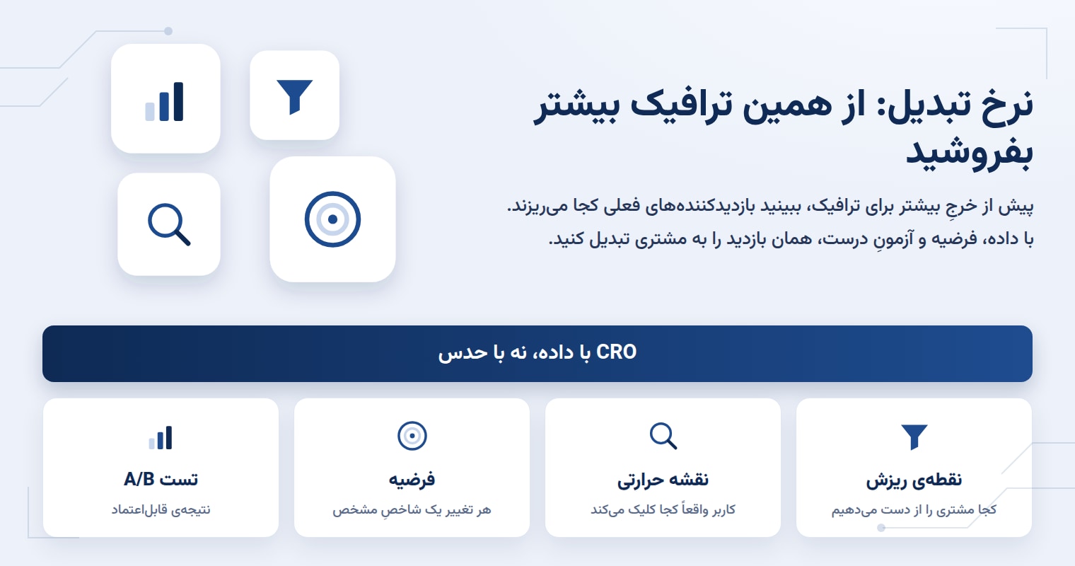بهینهسازی نرخ تبدیل (CRO): از همین ترافیک بیشتر بفروشیم